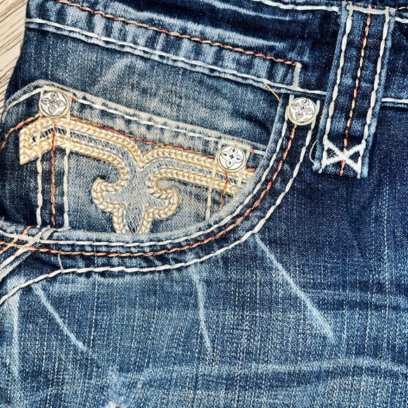 Rock Revival Nebi Blue Distressed Bootcut Jeans - Picture 4 of 15
